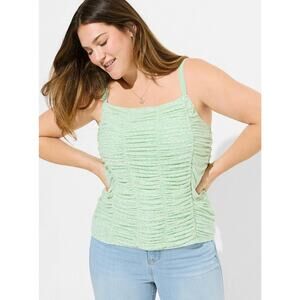 Torrid 2X 2 18-20 Stretch Mesh Cropped Shirred Cami